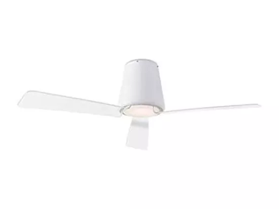 LEDS C4 Ventilateur du Plafond Ip44 Garbí Led 12.8W Blanc Chaud - 3000K On-Off Blanc Transparent