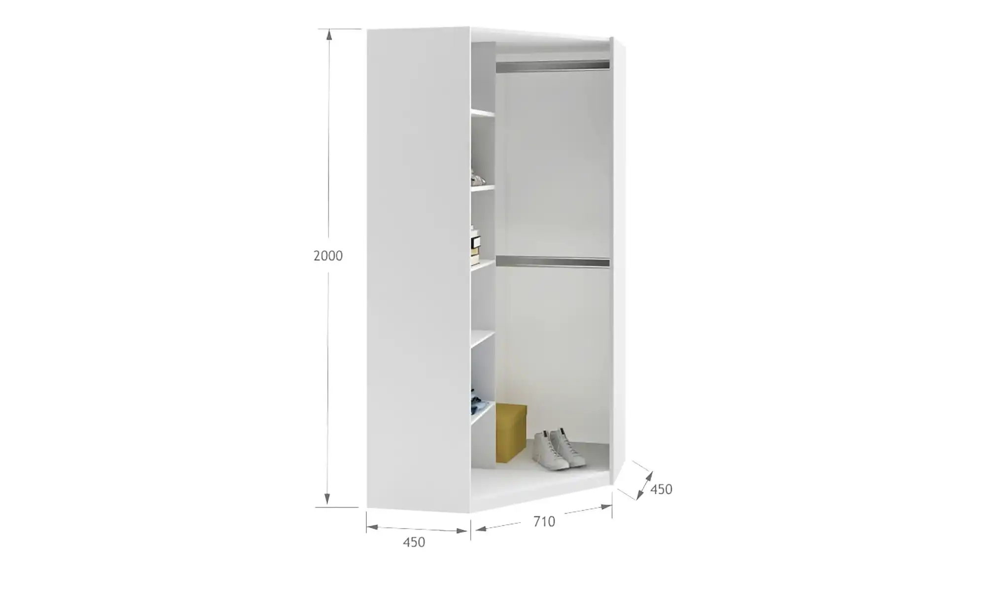 Eck-Schrank Uni White