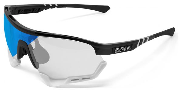 Scicon Sports Aerotech Regular Photochromic Lunettes De Soleil De Performance Sportive (Scnxt Bleu Photocromique/Luminosité Noire)