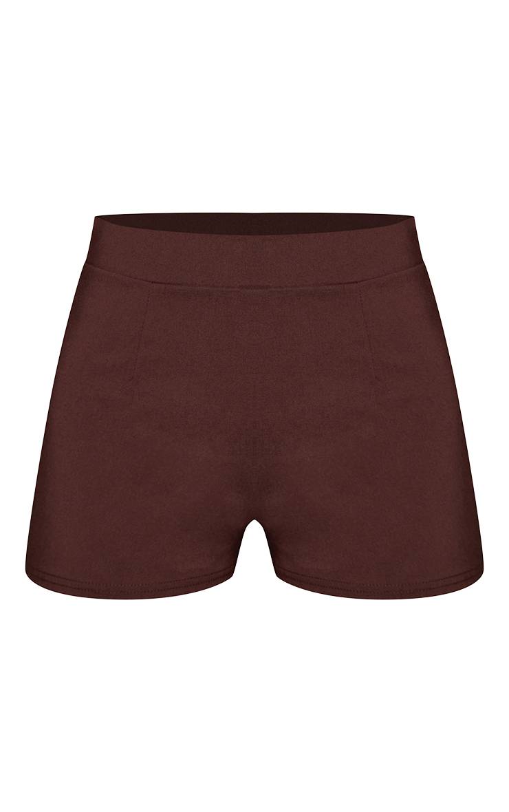 Marron Ensemble Coordonné Short Moulant En Tissu Extensible