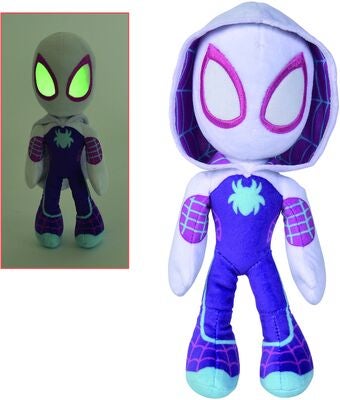 Spidey and His Amazing Friends Kosedyr Ghost Spider Selvlysende 25 cm