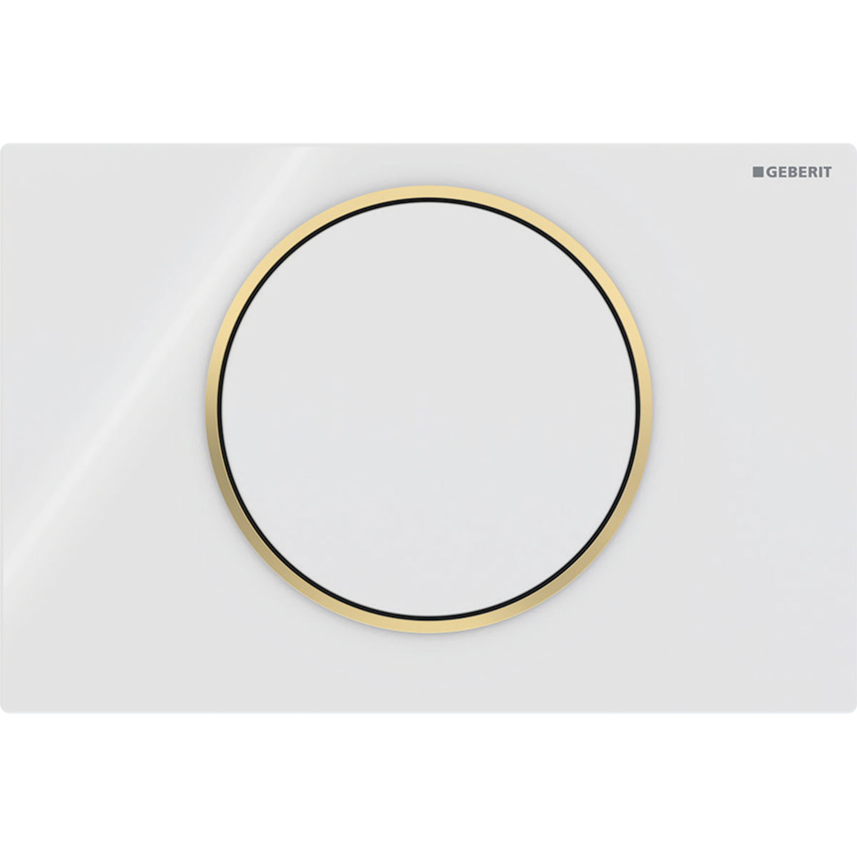 Geberit Sigma 10 drukplaat glans wit met gouden knoprand