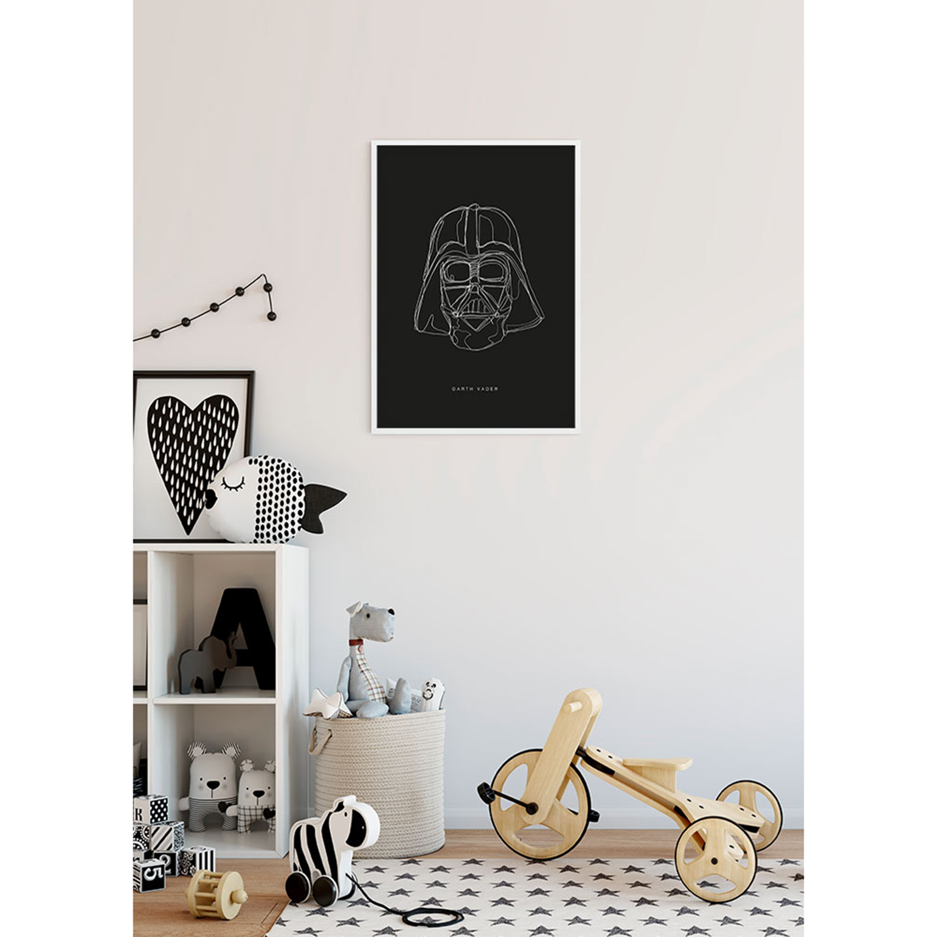 Wandbild STAR WARS LINES DARK SIDE - schwarz-weiß - 50x70 cm