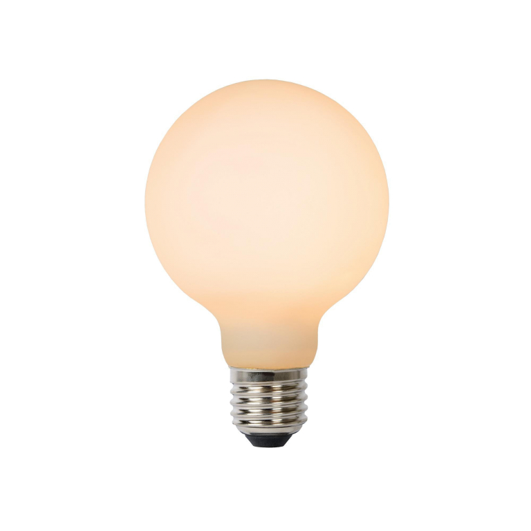 Lucide G80 LED lichtbron E27 8W 2700K opaal dimbaar 3-step