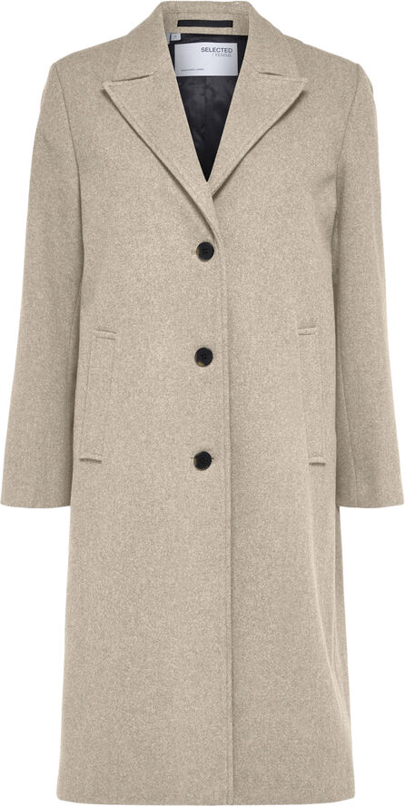 Selected Femme SLFALMA WOOL COAT B NOOS Sandshell/melange