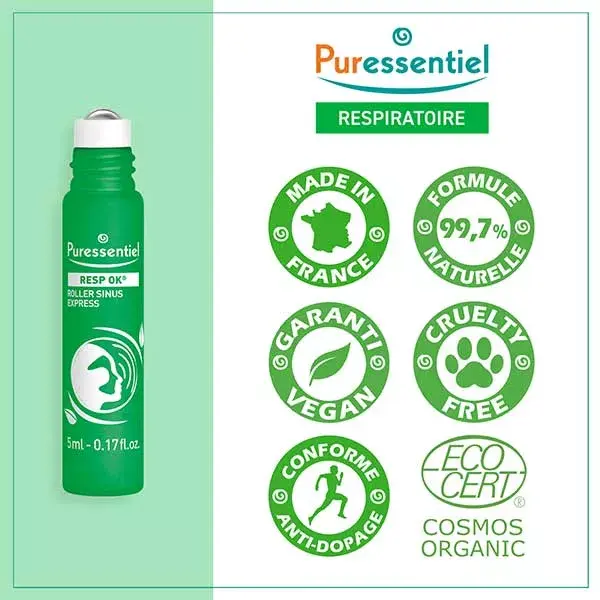 Puressentiel Respiratory Sinus Express Organic Roll-on 5ml