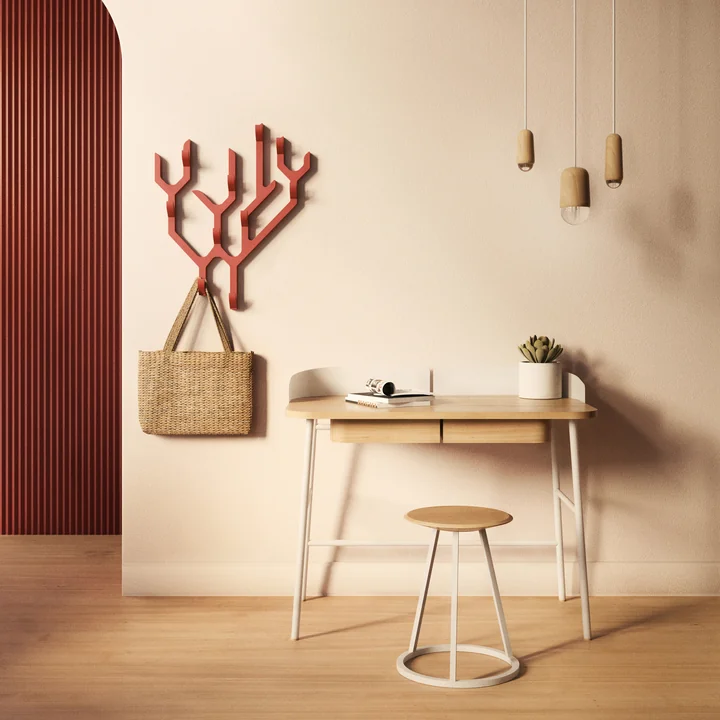 Hartô - Ambroise Wandgarderobe, 56,5 x 67,7, Eiche natur