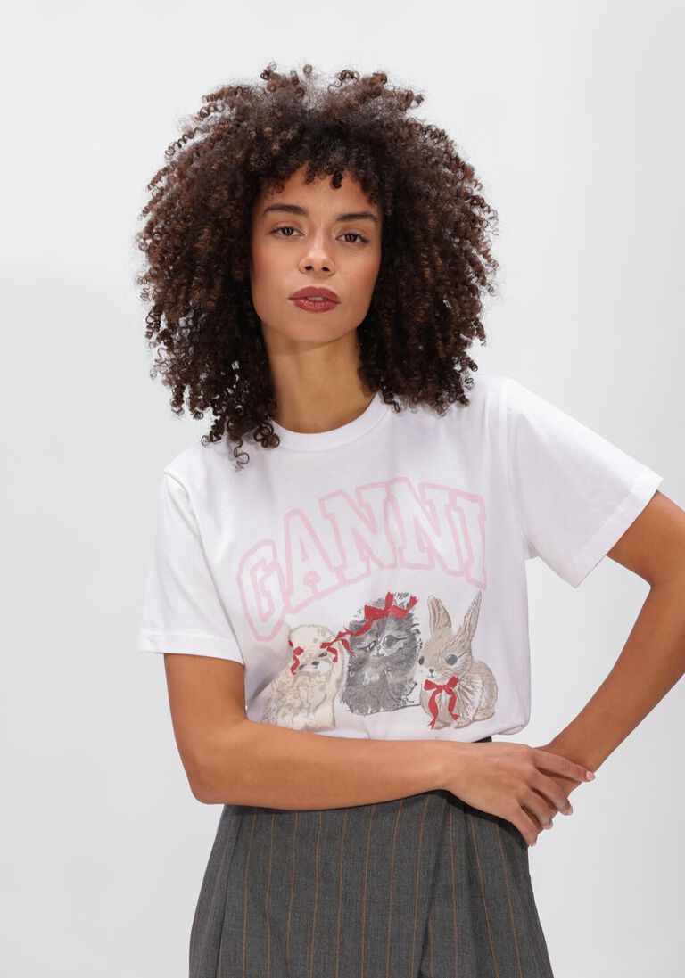 witte ganni tops & t-shirts jersey cure animals