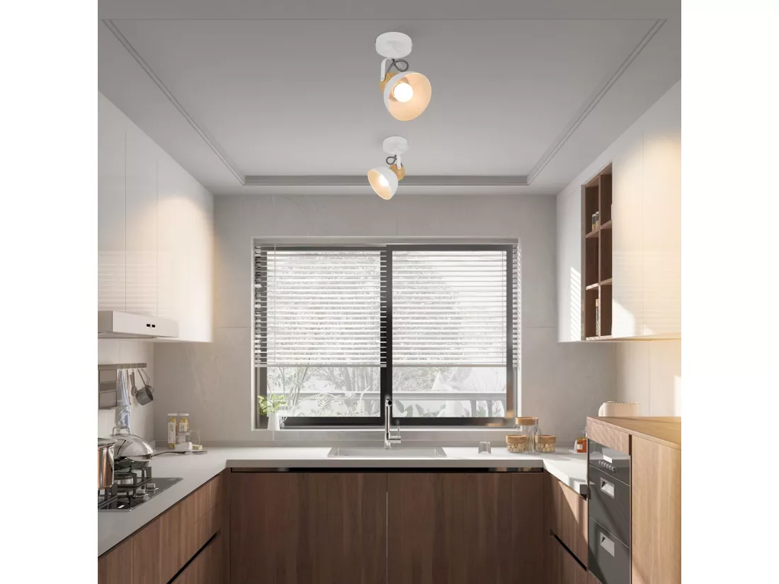 NETTLIFE Spot de plafond vintage noir E27 orientable 350° lampe de couloir rétro métal industriel orientable