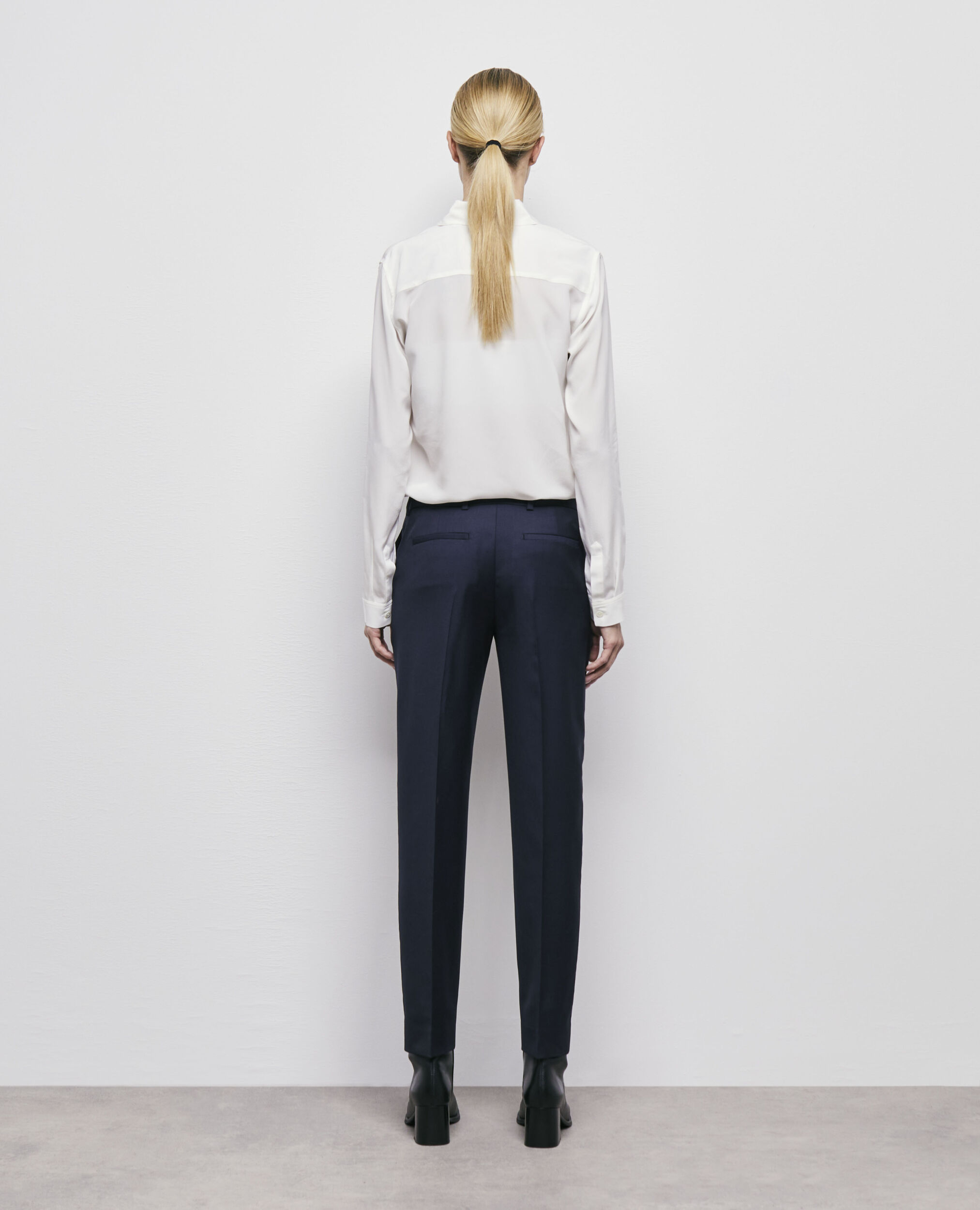 Pantalon de costume laine bleu marine