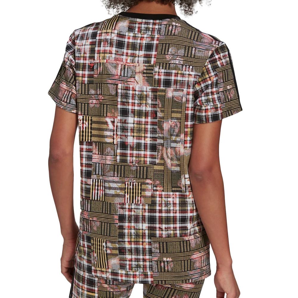 Adidas T-shirt Noir à carreaux Femme Adidas X Her Studio London