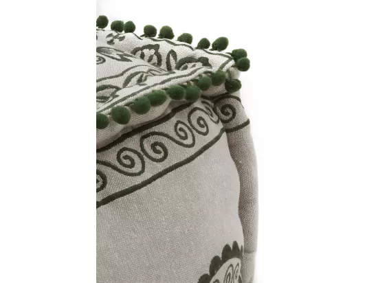 Pouf rectangulaire en textile coloris lin