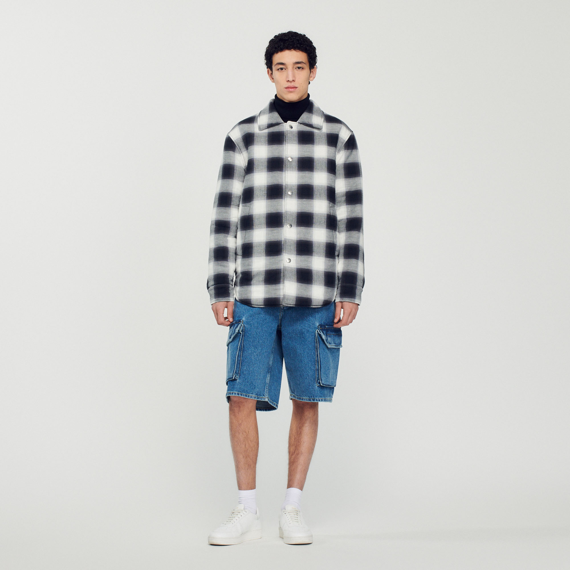 Blouson matelasse á carreaux