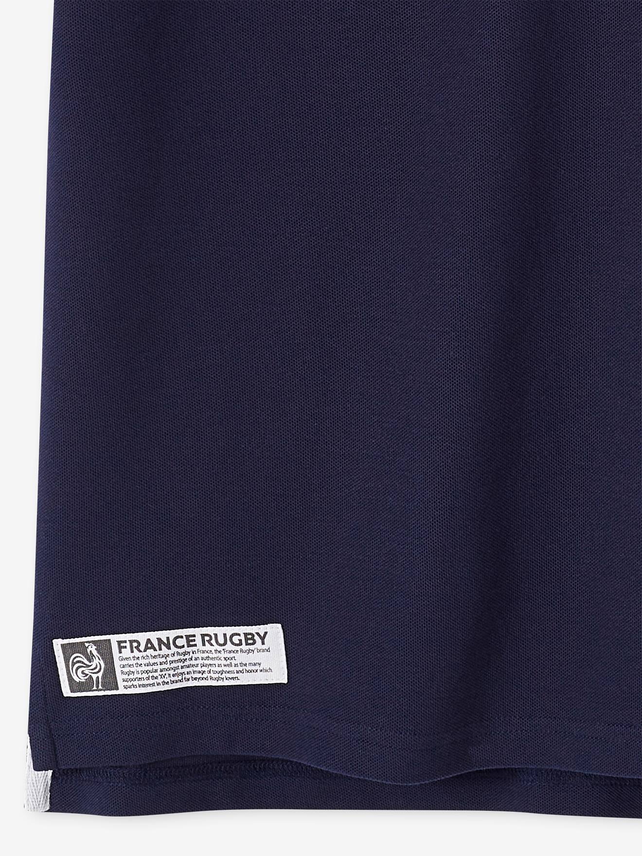 Camisa polo de manga curta France Rugby® para adultos, azul marinho