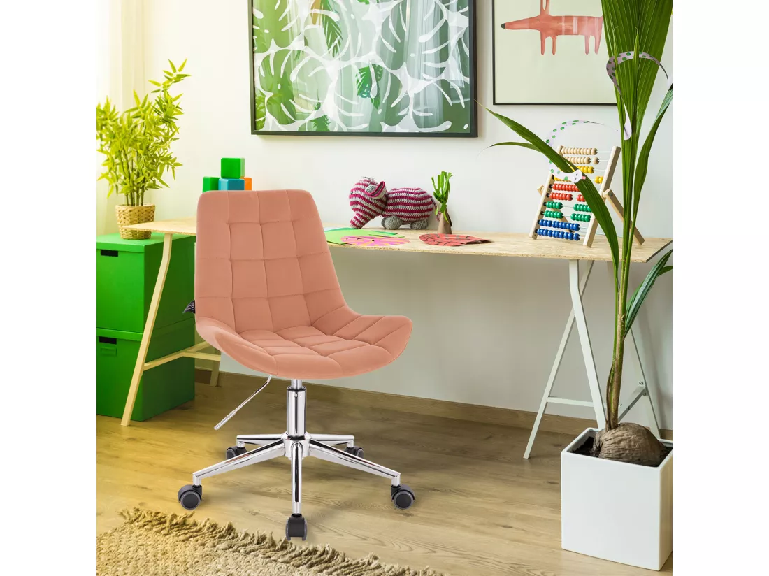 Chaise de bureau MICKY pour enfants réglable en hauteur Orange pastel