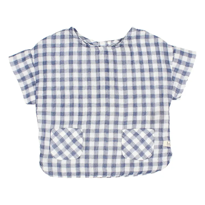 Búho Blouse Poches Vichy | Bleu