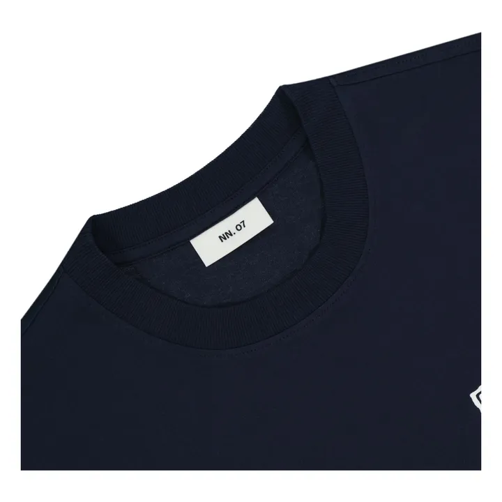 NN. 07 T-shirt Imprimé Adam 3209 Coton Pima | Bleu marine