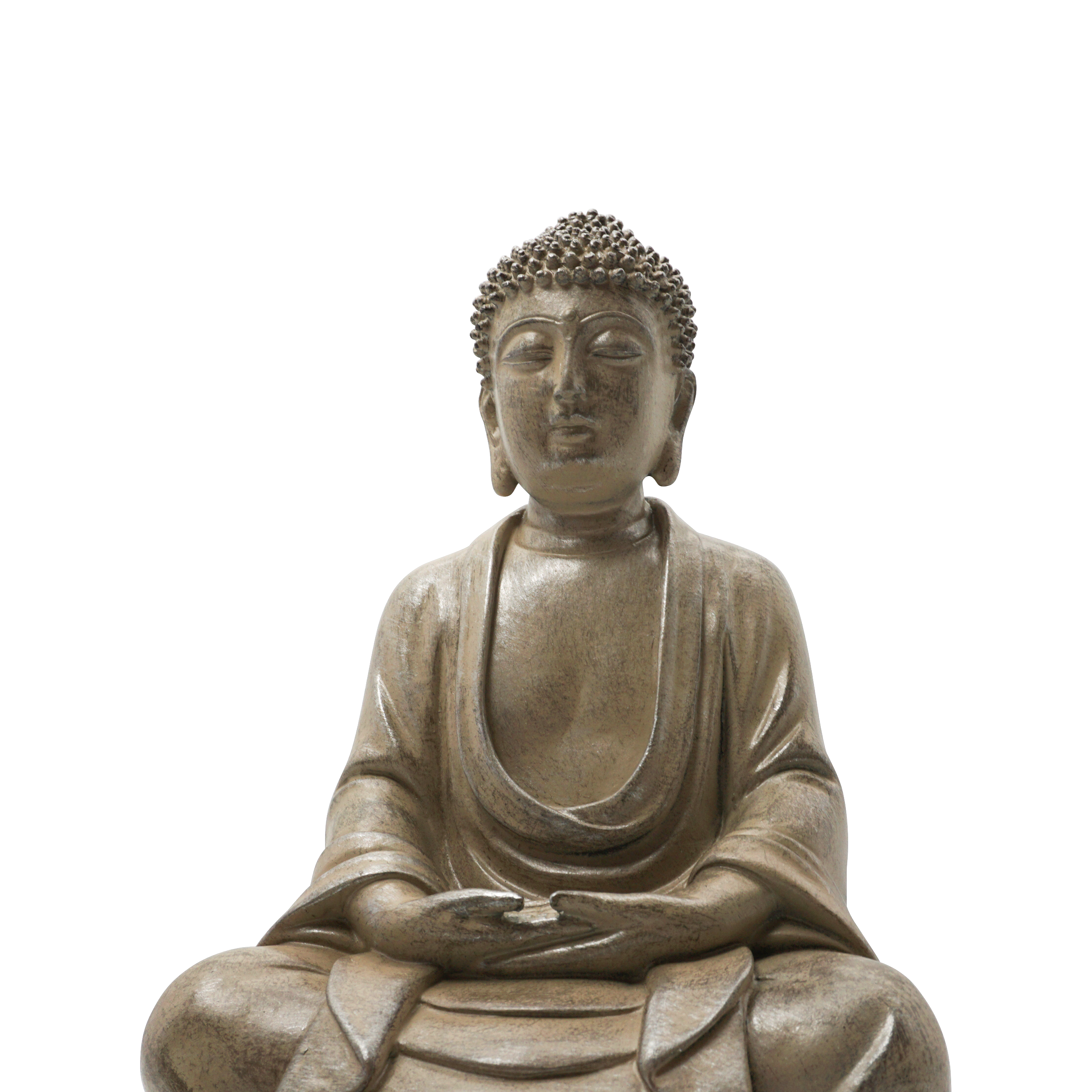 (24x12cm) Sitzender Buddha Home Dekoration Garten Accessoire in Stein Optik
