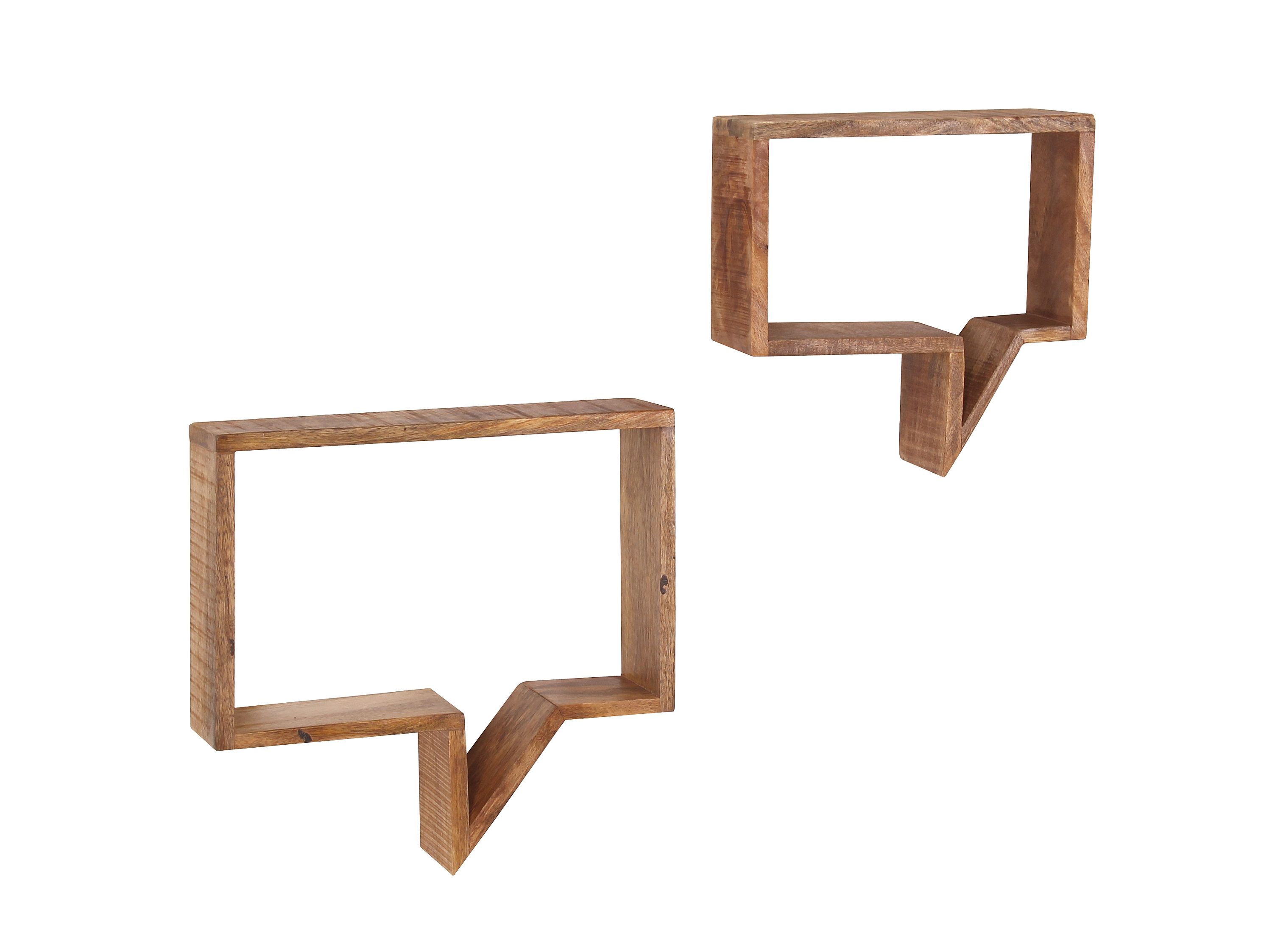 Wandregal 2er-Set Massivholz Bücherregal Holz Regal