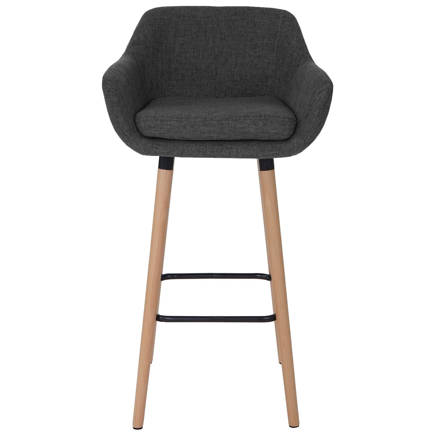 Barhocker Vaasa T381, Barstuhl Tresenhocker MVG-zertifiziert ~ Textil, dunkelgrau