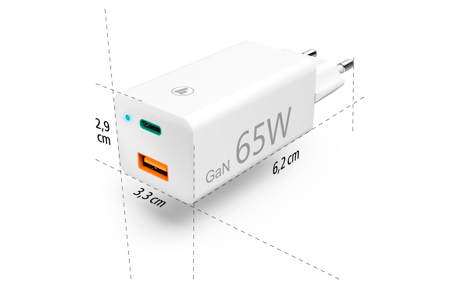 Hama Ladegerät mit GaN-Technologie / Power Delivery / Qualcomm Quick Charge 65 W Weiß
