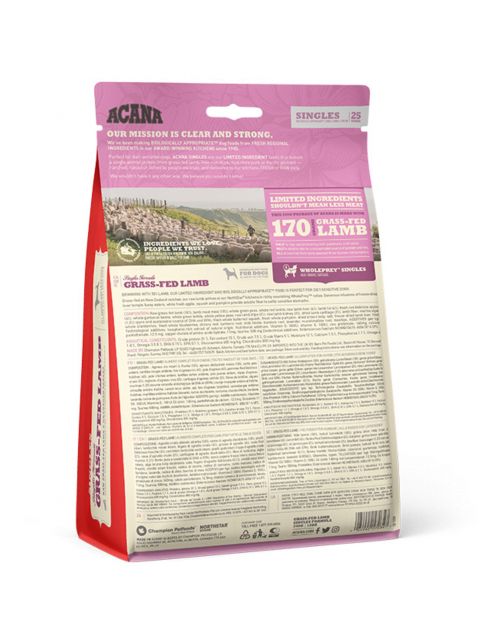Acana Singles Grass-Fed Lamb Lam&Appel - Hondenvoer