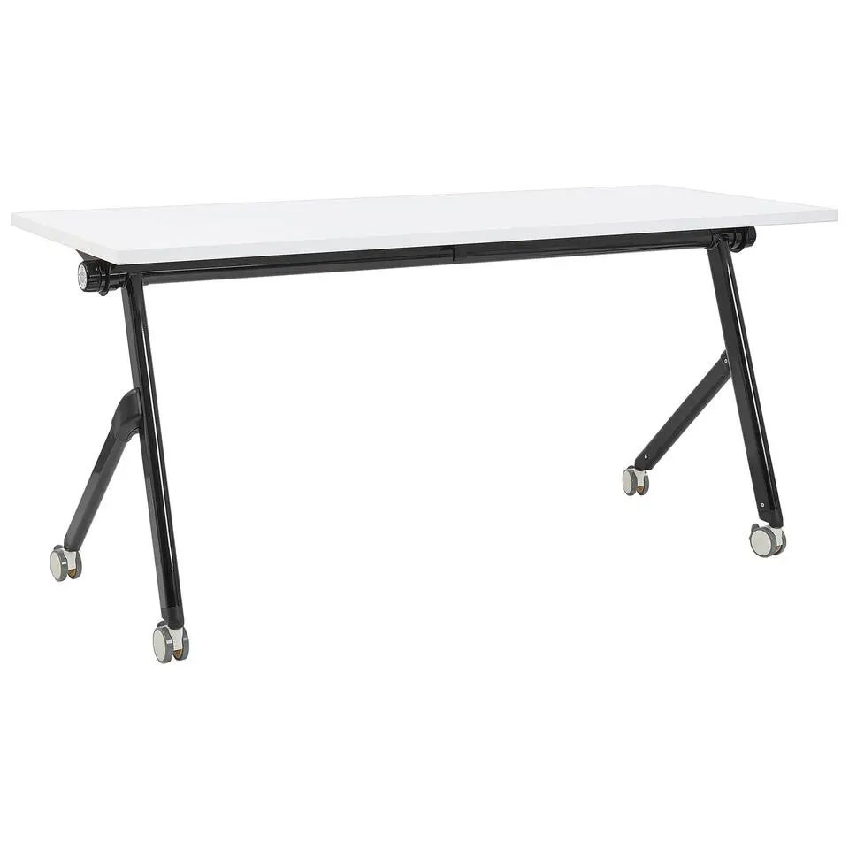 BENDI - Inklapbaar bureau - Wit/Zwart - 160 x 60 cm - Staal