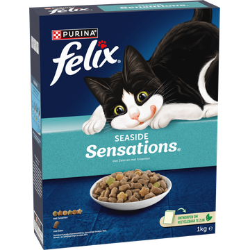 Felix Seaside Sensations met Zalm en met Groenten, Droog Kattenvoer 1 KG