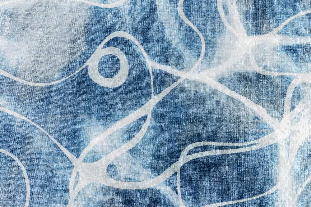 Maritimer Teppich OCEAN 230x160cm blau weiß Flachgewebe Indoor-Teppich
