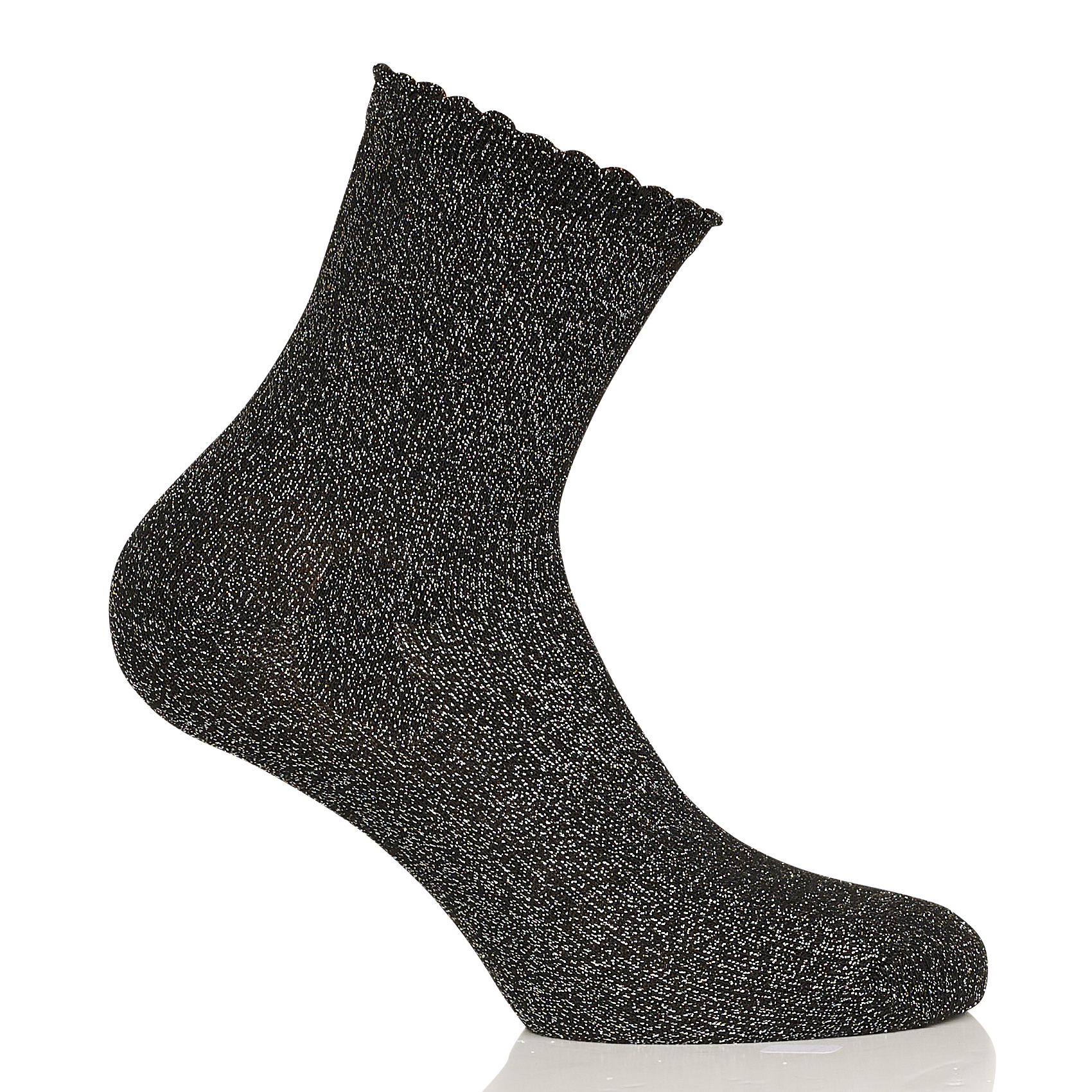 SEBBY - Chaussettes à fils métallisés en coton mélangé | Noir