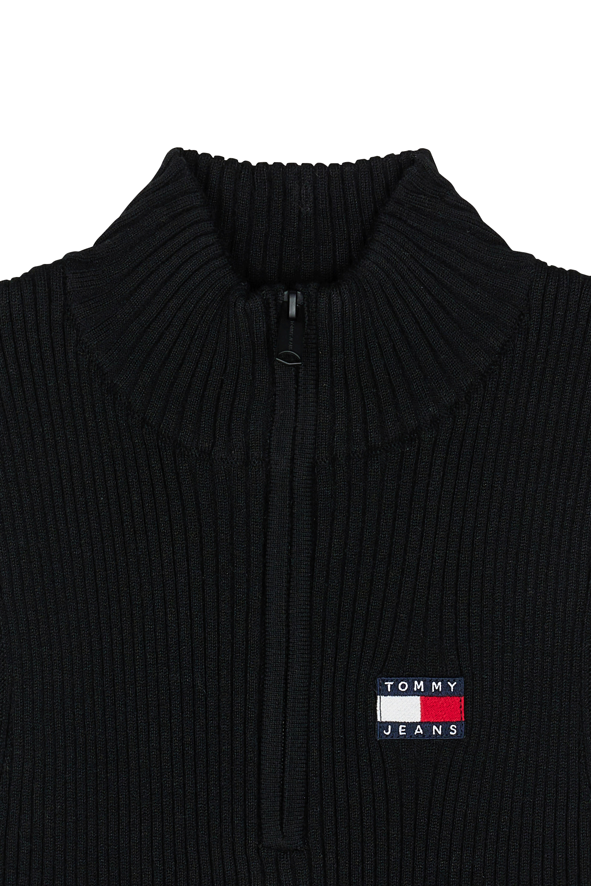 TOMMY JEANS Pull TJW 1/4 ZIP SL BADGE Noir