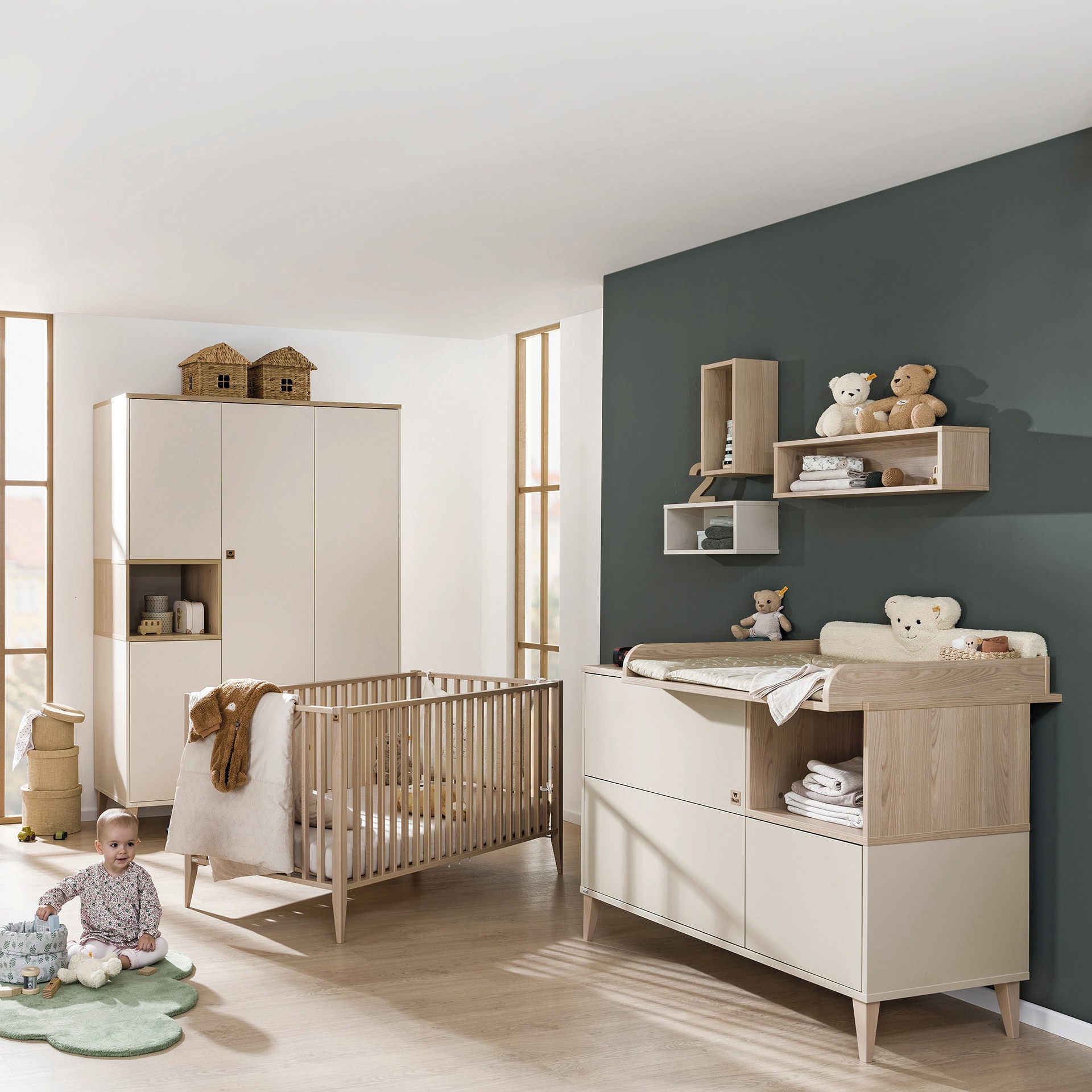 PAIDI Baby-Kleiderschrank MILA & BEN beige/ braun