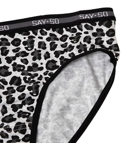 Say-So Slips - Grau Meliert m. Leopard