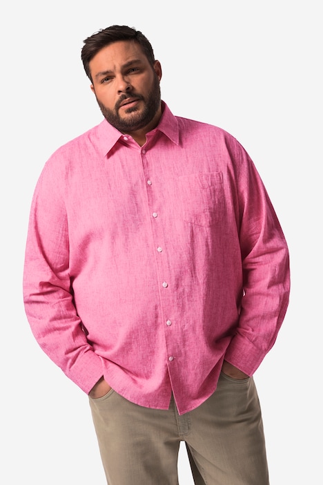 Boston Park Leinenmix-Hemd, Langarm, Streifen, Kentkragen, Comfort Fit, bis 8 XL