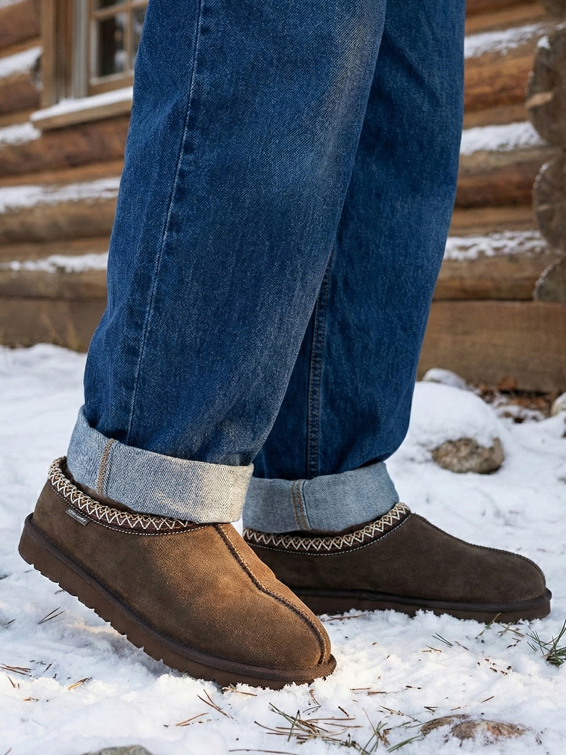 CPH Comfort Cow Skin Slippers with wool men