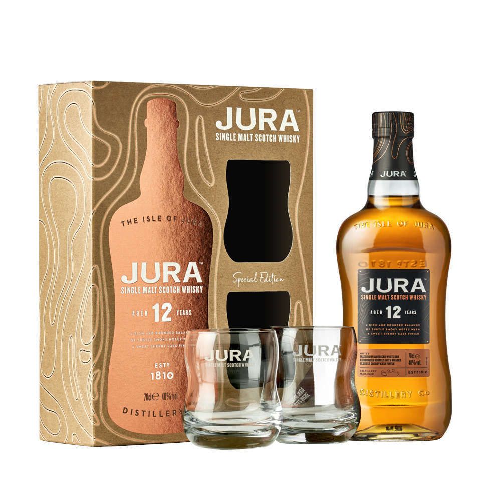 Whisky - Bourbon - Jura - Coffret Jura 12 ans & 2 verres