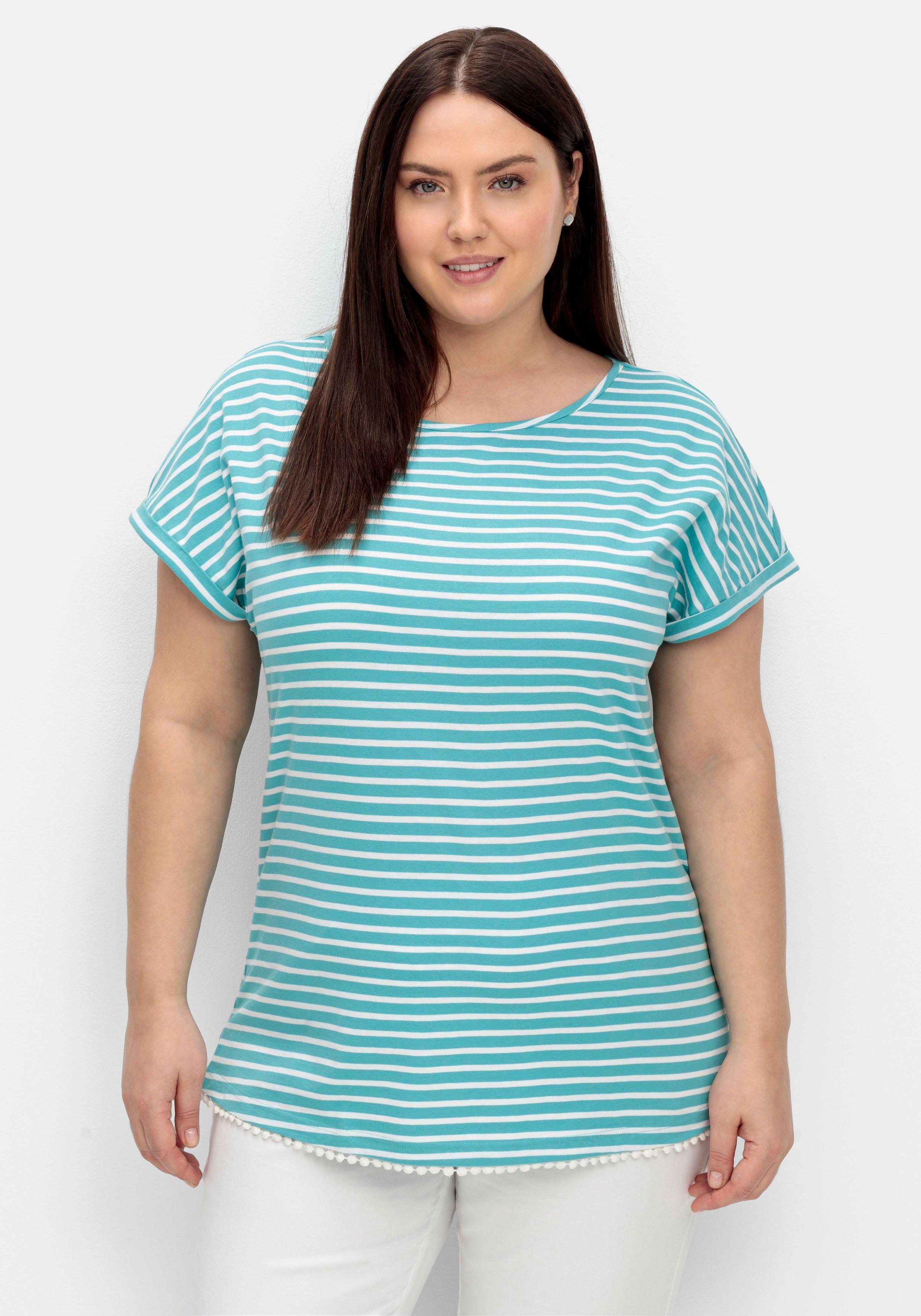 Oversized-Shirt mit garngefärbten Ringeln