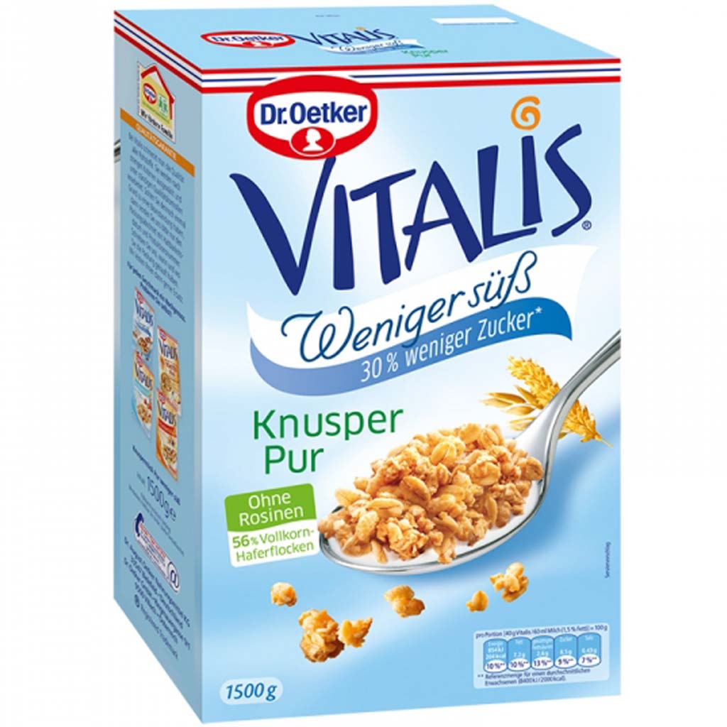 Dr.Oetker VITALIS Weniger süß Knusper Pur 1500g MHD:30.10.25