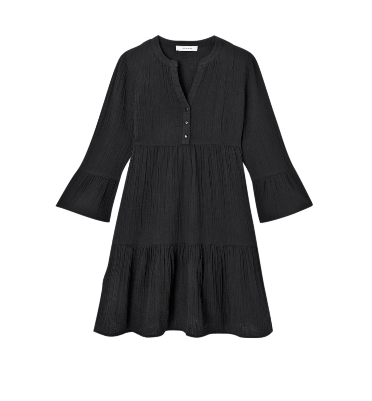 Robe THELMA en gaze de coton - Noir