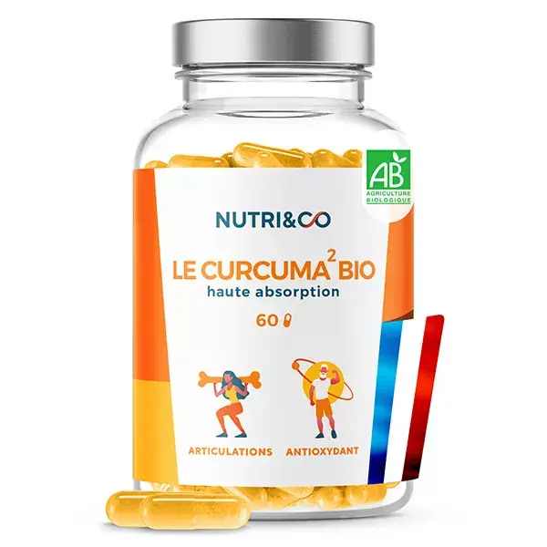 Nutri&Co Cúrcuma Orgânica de Alta Absorção para Articulações - 60 Cápsulas Veganas