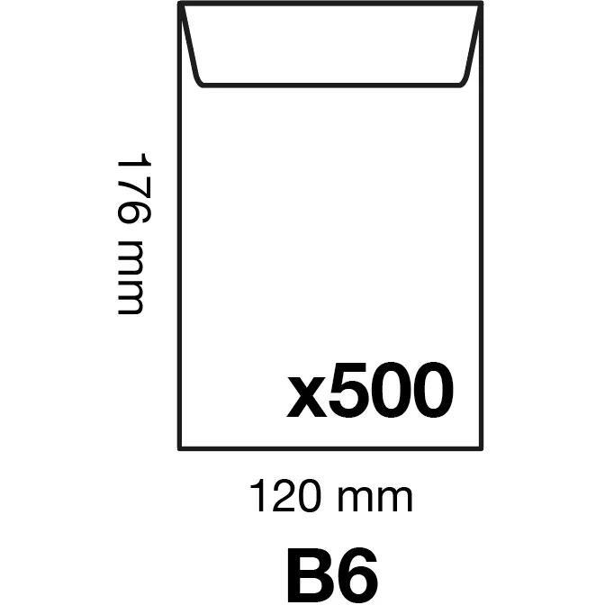 Boite de 500 Pochettes Kraft Adour Brun B6-120x176 mm - Auto-Adhésives - 90g/m2 - Brun