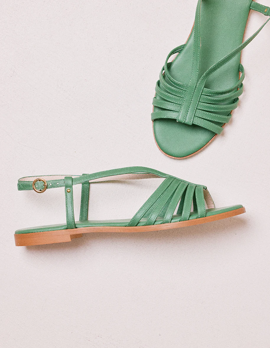 Sandales Ninon B - Cuir vert