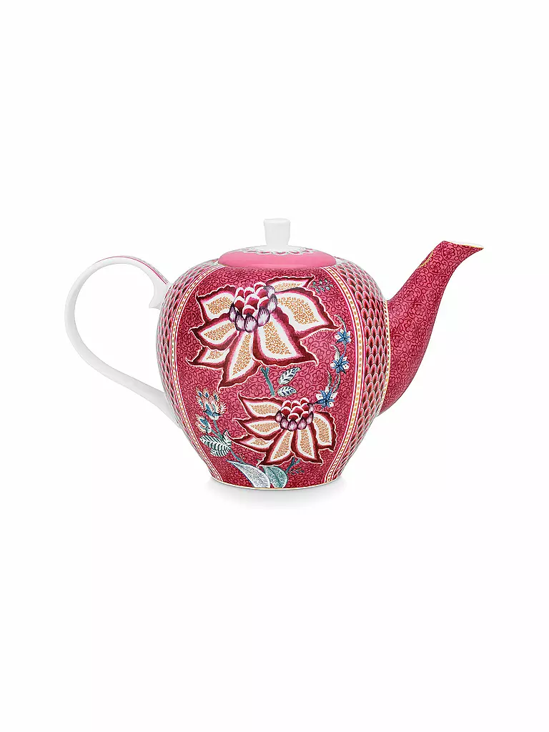 PIP STUDIO Teekanne Large 1600ml Flower Festival Dark Pink beere