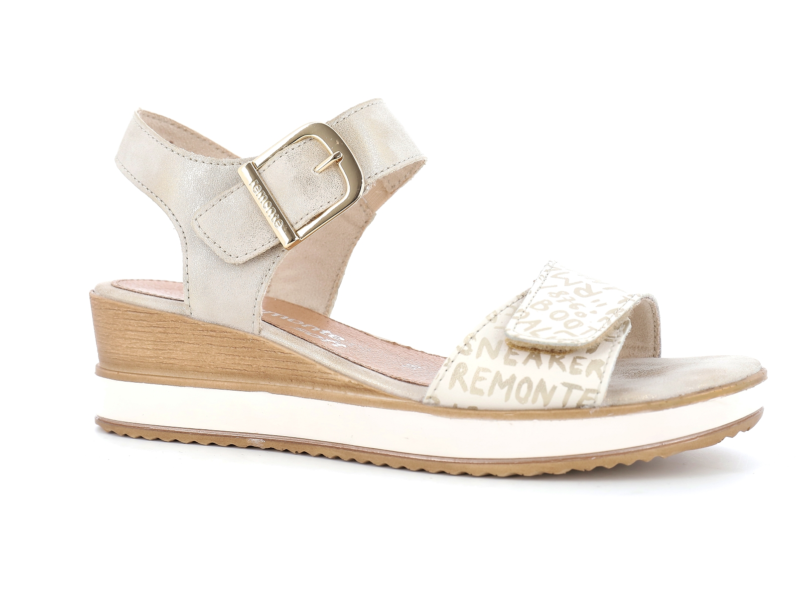 Remonte-D6455 Matières combinées Beige Or