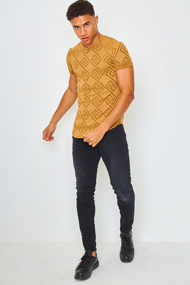 T-shirt camel motif grec