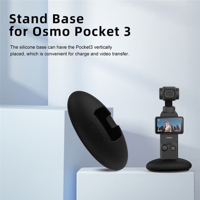 AMAGISN Til DJI Osmo Pocket 3 Kamera Silikone Base Stativ Holder Selvklæbende