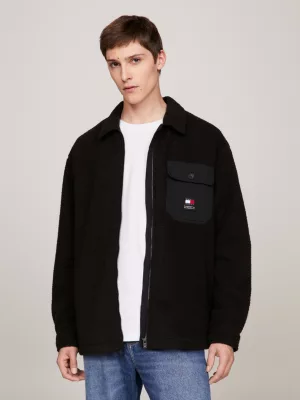 Sobretudo casual em tecido Teddy Fleece