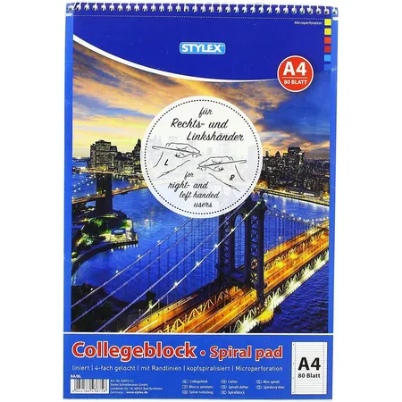 Stylex Collegeblock A4, 80 Blatt