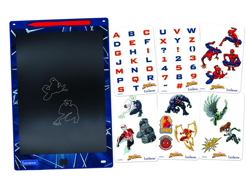 Lexibook Maltafel mit Spider-Man-Schablonen 28 cm Mehrfarbiges E-Ink-Zeichentablett