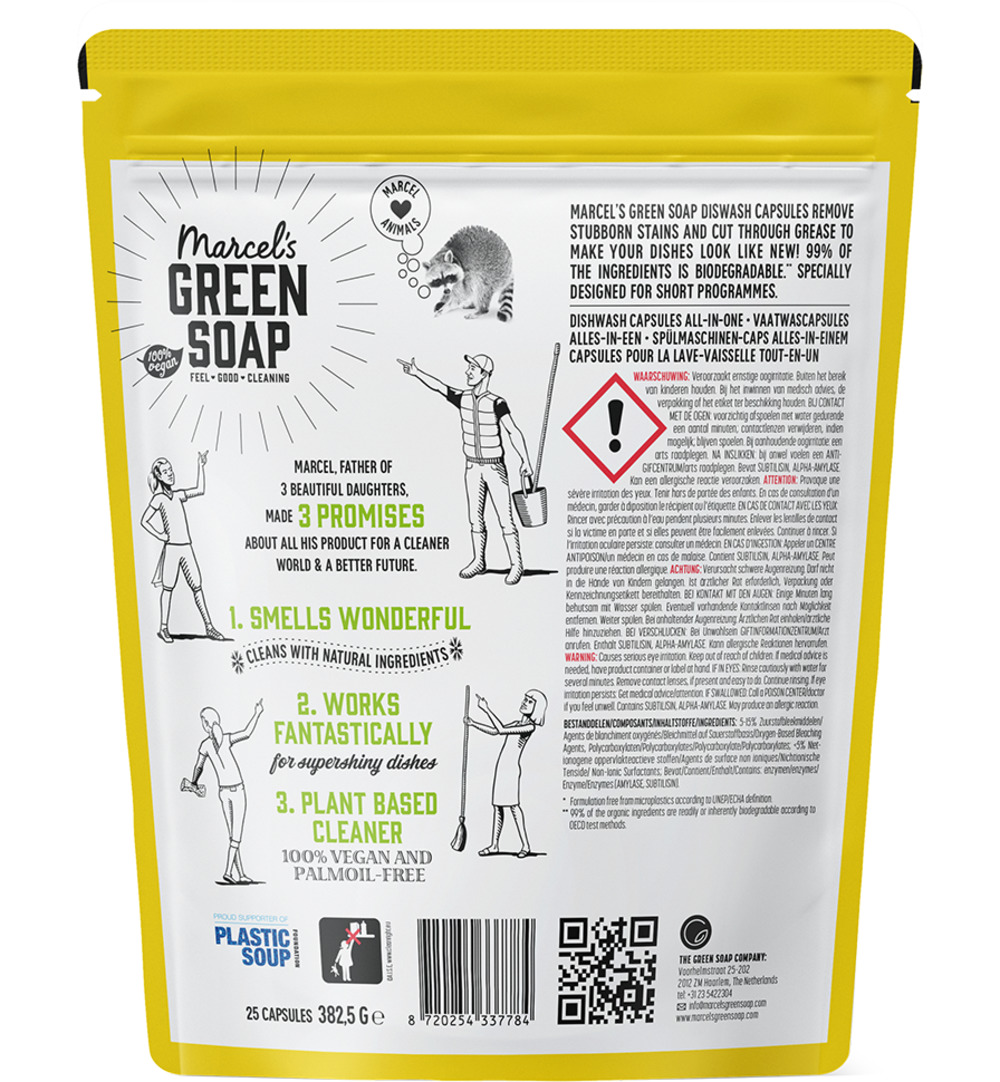 Marcel’s Green Soap Dishwash capsules (25 stuks)